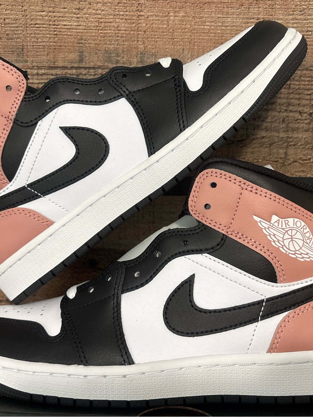 Nike Air Jordan 1 Mid White Black Pink Women’s Sneakers